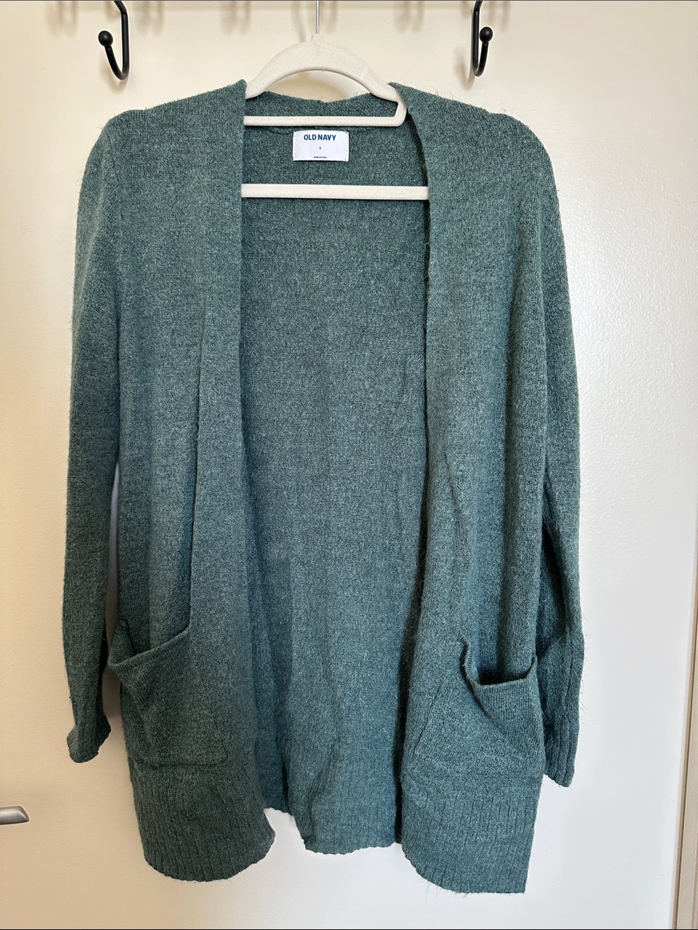 Old Navy Women's Open-Front Teal Green Cardigan with Pockets